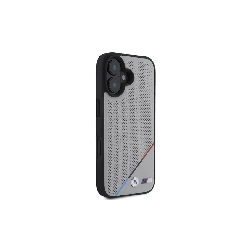 BMW M Perforated Tricolor Line custodia rigida MagSafe per Apple iPhone 16 6,1