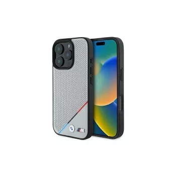 BMW M Perforated Tricolor Line Hardcase per Apple iPhone 16 Pro 6,3