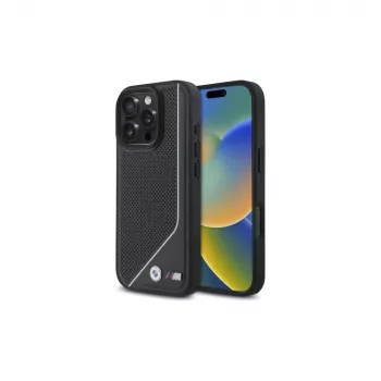 BMW M Perforated Twisted Line MagSafe Hard Case per iPhone 16 Pro (6,3