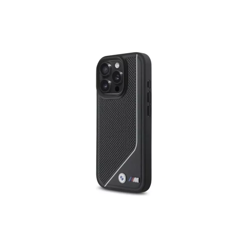 BMW M Perforated Twisted Line MagSafe Hard Case per iPhone 16 Pro (6,3 inch) - Nero