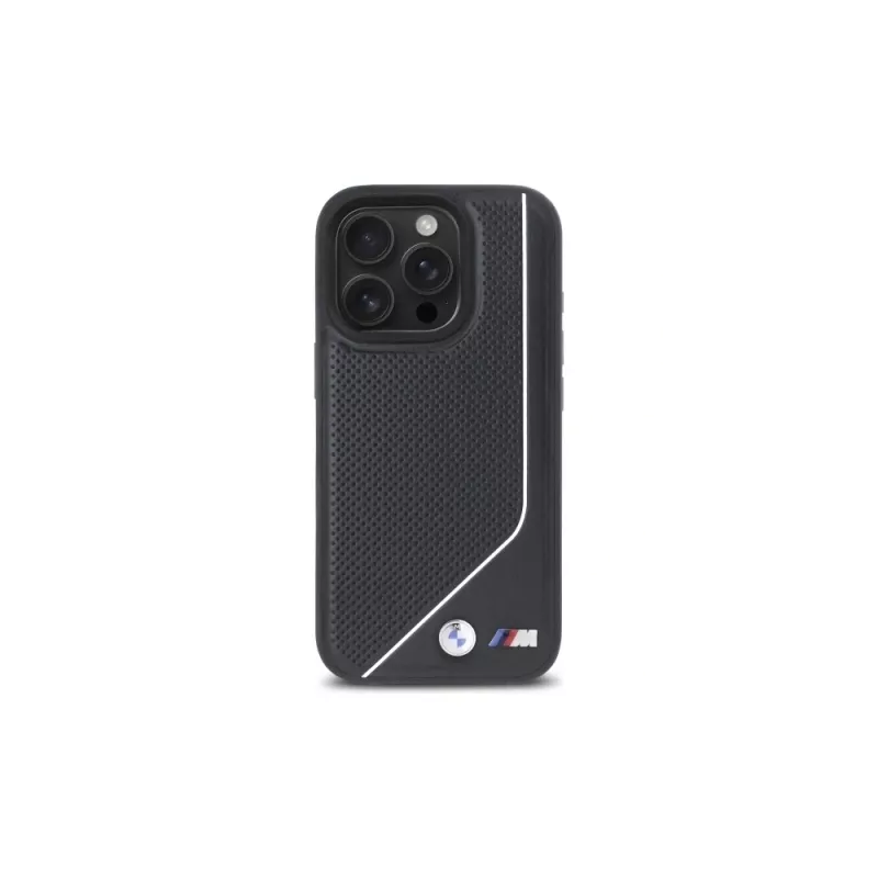 BMW M Perforated Twisted Line MagSafe Hard Case per iPhone 16 Pro (6,3 inch) - Nero