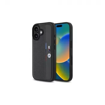 BMW BMHCP16S23PUPVA iPhone 16 6.1 antracite custodia rigida M Perforated Tricolor Detail Line