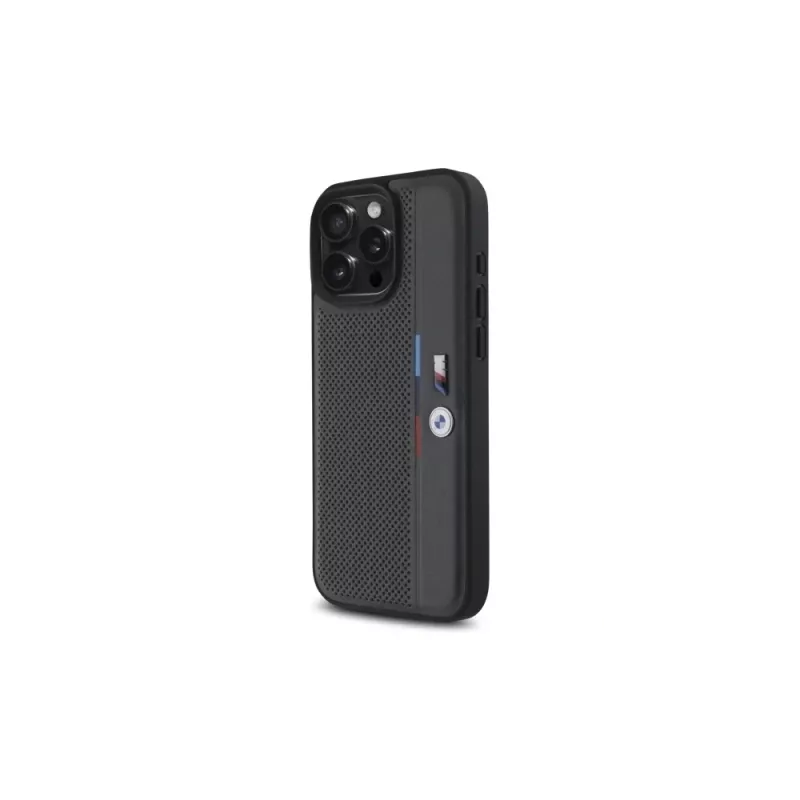 BMW M Perforated Tricolor Detail Line custodia rigida per Apple iPhone 16 Pro Max 6,9