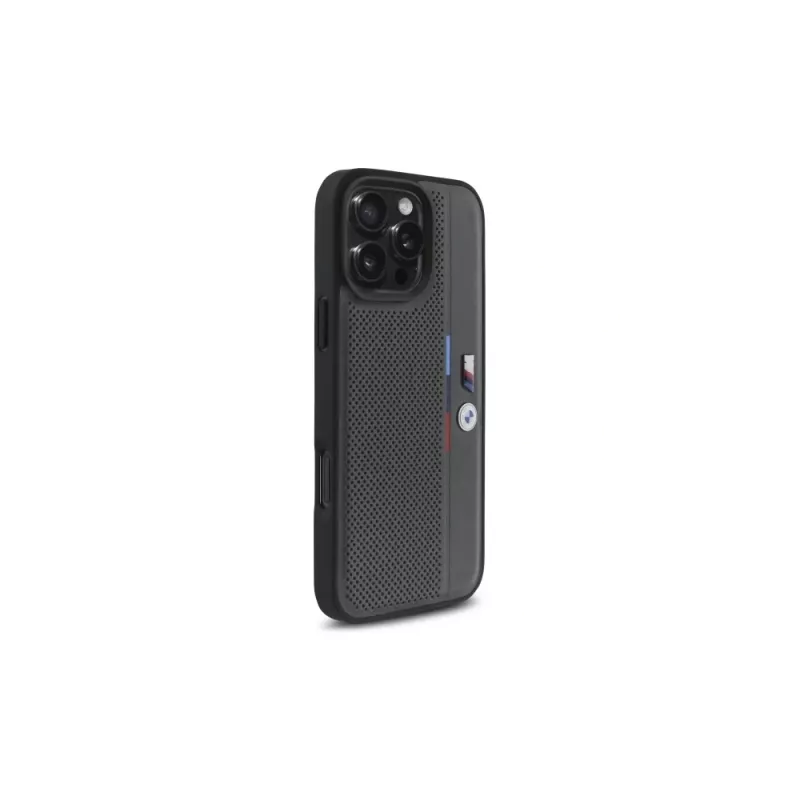 BMW M Perforated Tricolor Detail Line custodia rigida per Apple iPhone 16 Pro Max 6,9