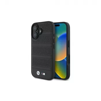 BMW M Collection Perforated and Stitched Line custodia rigida per iPhone 16 6,1