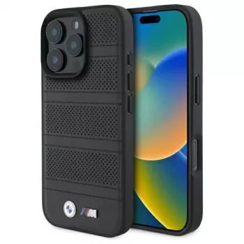 BMW M Perforated And Stitched Line MagSafe Hard Case per iPhone 16 Pro Max 6.9 nero