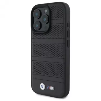 BMW M Perforated And Stitched Line MagSafe Hard Case per iPhone 16 Pro Max 6.9 nero