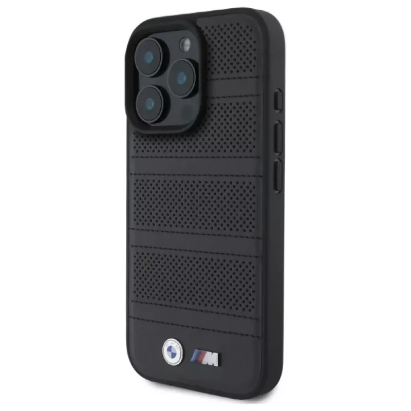 BMW M Perforated And Stitched Line MagSafe Hard Case per iPhone 16 Pro Max 6.9 nero