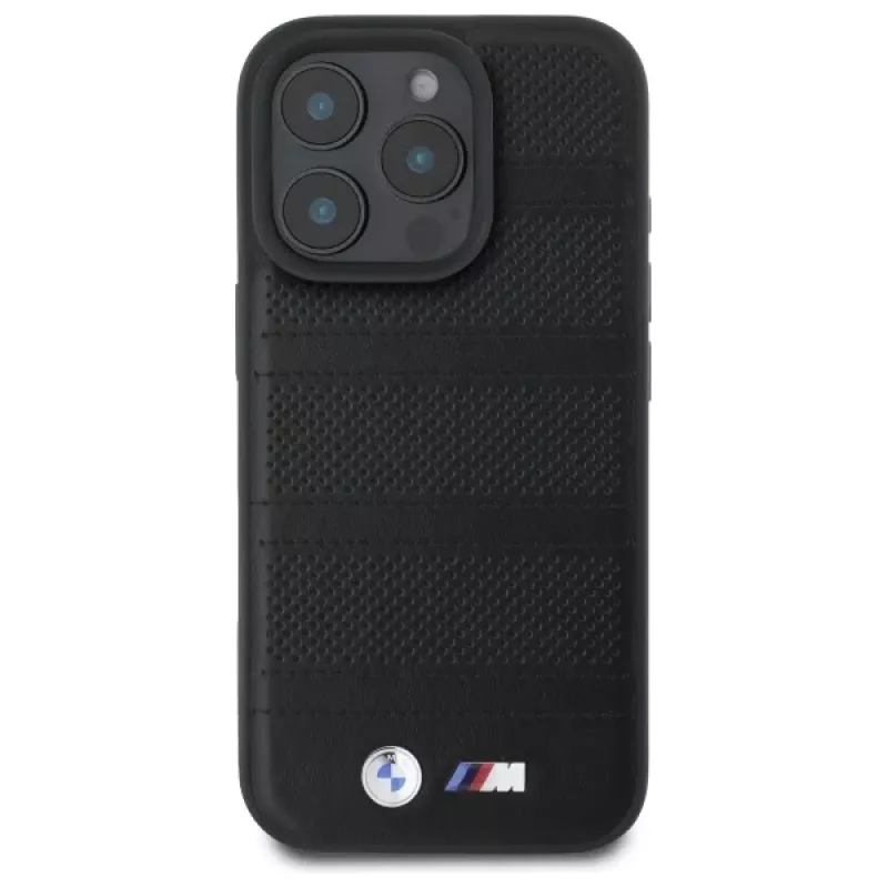 BMW M Perforated And Stitched Line MagSafe Hard Case per iPhone 16 Pro Max 6.9 nero