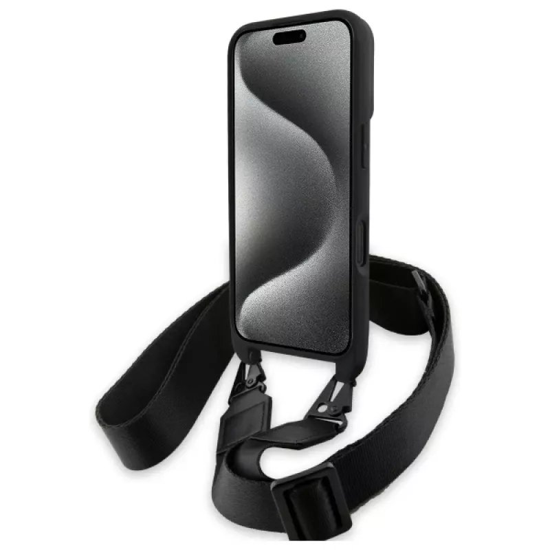 BMW M Edition Carbon Stripe & Strap custodia rigida per iPhone 16 6,1