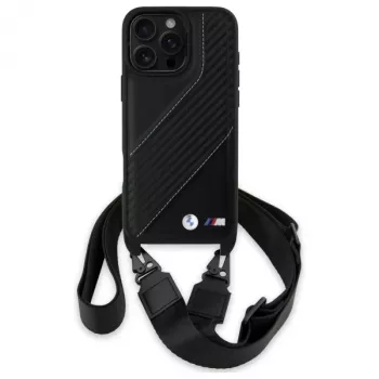 BMW M Edition Carbon Stripe & Strap Hard Case per Apple iPhone 16 Pro Max 6,9