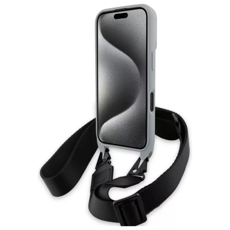 BMW BMHCP16S23PSCCG iPhone 16 6,1 inch grigio custodia rigida M Edition Carbon Stripe & Strap