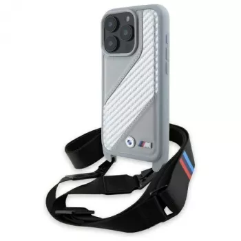 BMW M Edition Carbon Stripe & Strap Hard Case per Apple iPhone 16 Pro 6,3