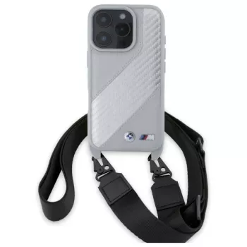 BMW M Edition Carbon Stripe & Strap Hard Case per Apple iPhone 16 Pro 6,3