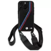 BMW M Edition Carbon Tricolor Lines & Strap Hard Case per iPhone 16 Pro 6.3 nero