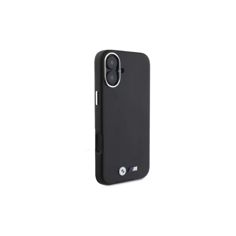 BMW M Collection Smooth Full Wrapped Metal MagSafe Hard Case per Apple iPhone 16 - Nero