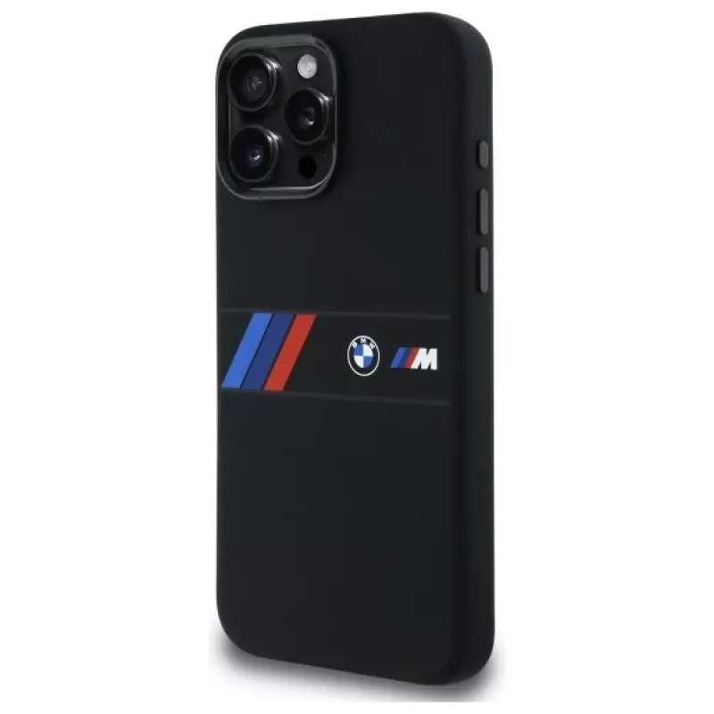BMW M Collection custodia rigida in silicone con striscia centrale MagSafe per Apple iPhone 16 Pro Max 6,9