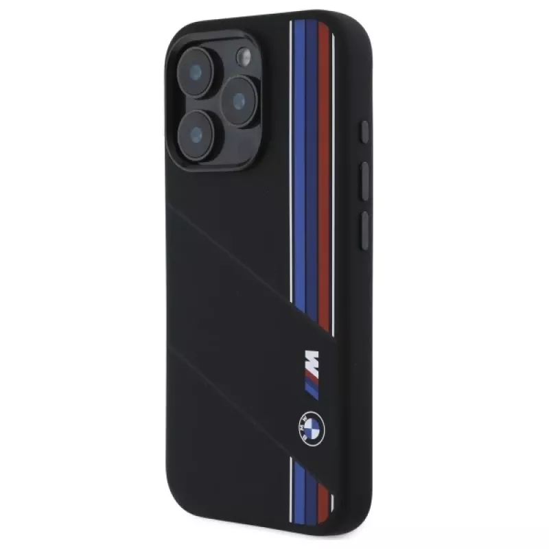 BMW M Collection Hardcase Silicone Cut Tricolor Lines MagSafe per Apple iPhone 16 Pro Max 6,9