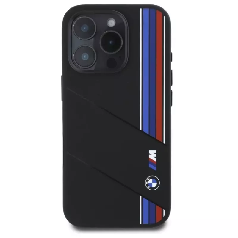 BMW M Collection Hardcase Silicone Cut Tricolor Lines MagSafe per Apple iPhone 16 Pro Max 6,9