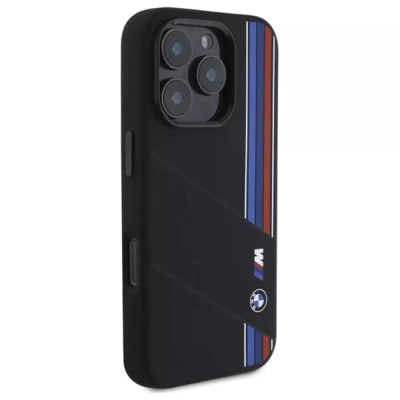 BMW M Collection Hardcase Silicone Cut Tricolor Lines MagSafe per Apple iPhone 16 Pro Max 6,9