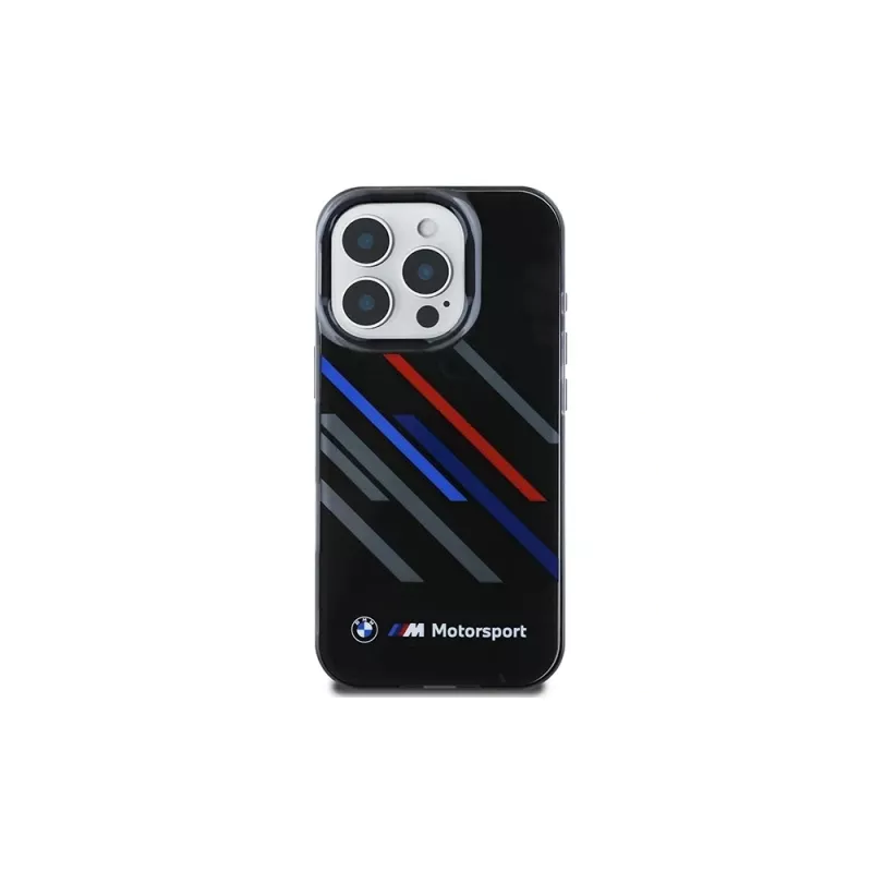 BMW Motorsport IML Random Stripes custodia rigida per Apple iPhone 16 Pro 6,3