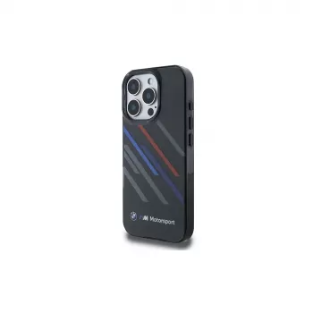 BMW BMHCP16X23HTRAK iPhone 16 Pro Max 6.9 nero custodia rigida Motorsport IML Random Stripes
