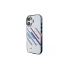 BMW BMHCP16S23HTRAG custodia rigida per Apple iPhone 16 6,1 inch grigio Motorsport IML Random Stripes