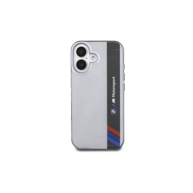 BMW BMHCP16S23HTFEG iPhone 16 6,1 inch grigio custodia rigida Motorsport IML strisce verticali