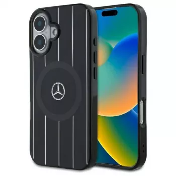 Mercedes-Benz MEHMP16S23HRSK custodia rigida Double Layer Crossed Lines per iPhone 16 6,1