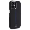 Mercedes-Benz MEHMP16S23SUMBK iPhone 16 6,1 inch custodia rigida in silicone nera con striscia blu MagSafe
