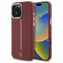 Mercedes-Benz custodia in silicone per iPhone 16 Pro Max 6,9 inch rosso con striscia bianca MagSafe
