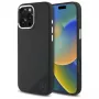 Mercedes-Benz iPhone 16 Pro 6,3 inch custodia rigida in silicone con logo tonale e motivo legno, MagSafe - nero
