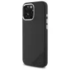Mercedes-Benz iPhone 16 Pro 6,3 inch custodia rigida in silicone con logo tonale e motivo legno, MagSafe - nero