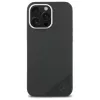 Mercedes-Benz iPhone 16 Pro 6,3 inch custodia rigida in silicone con logo tonale e motivo legno, MagSafe - nero