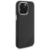Mercedes-Benz iPhone 16 Pro 6,3 inch custodia rigida in silicone con logo tonale e motivo legno, MagSafe - nero