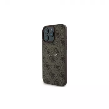 Guess 4G Ring Classic Logo custodia MagSafe per iPhone 16 Pro (marrone)