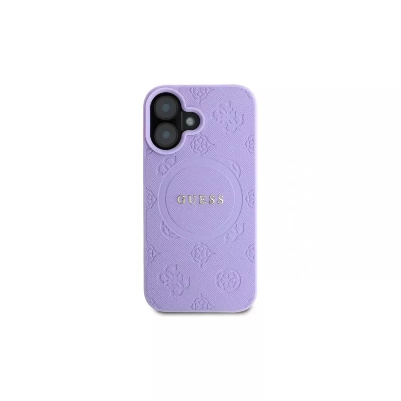 Guess GUHMP16MPSAPSMEU iPhone 16 Plus 6,7 inch viola custodia rigida Saffiano Peony Classic Logo MagSafe