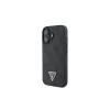 Guess GUHCP16SP4TDSCPK iPhone 16 custodia rigida pelle logo metallo strass Crossbody nero