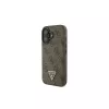 Guess GUHCP16SP4TDSCPW iPhone 16 6.1 custodia rigida pelle logo metallo strass Crossbody marrone