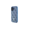 Guess GUHCP16SP4TDSCPB iPhone 16 6.1 blu custodia rigida pelle logo metallo strass Crossbody