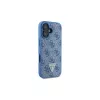 Guess GUHCP16SP4TDSCPB iPhone 16 6.1 blu custodia rigida pelle logo metallo strass Crossbody