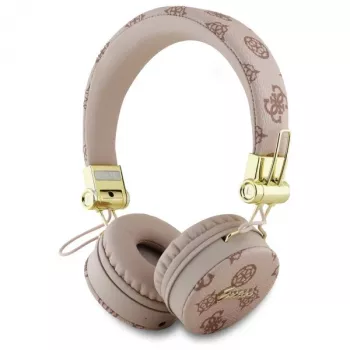Guess Peony Script Round Shape cuffie over-ear wireless con ENC, marrone