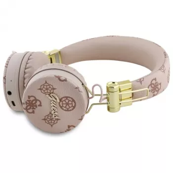 Guess Peony Script Round Shape cuffie over-ear wireless con ENC, marrone