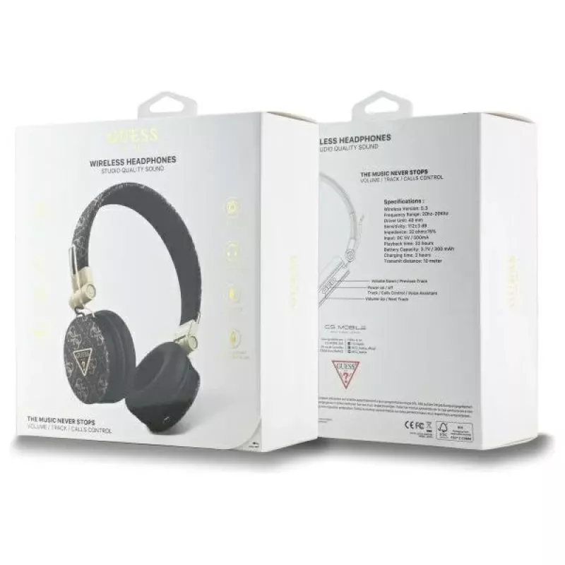 Guess 4G Triangle Round Shape cuffie wireless, Bluetooth, ENC, nere