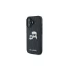 Karl Lagerfeld Monogram Karl & Choupette Head Pin Custodia per iPhone 16 (nero)