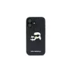 Karl Lagerfeld Monogram Karl & Choupette Head Pin Custodia per iPhone 16 (nero)