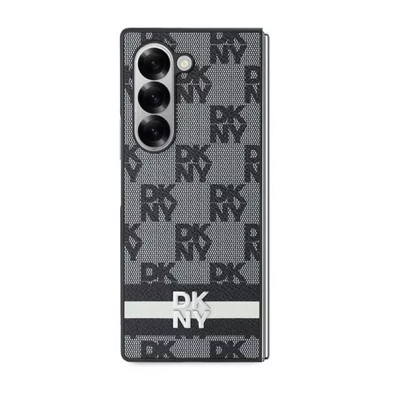 DKNY DKHCZFD6PCPTSSKZ Custodia rigida con motivo a scacchi e strisce stampate per Samsung Galaxy Z Fold 6 - nero