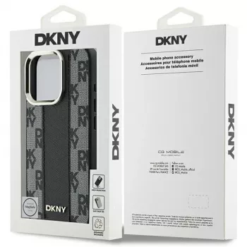 DKNY DKHMP16XPCPVSLK Custodia rigida motivo a scacchi MagSafe per iPhone 16 Pro Max 6.9 nero