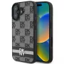 DKNY DKHCP16SPCPTSSK Custodia rigida per Apple iPhone 16 6,1 pollici motivo a scacchi e strisce stampate nero
