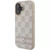 DKNY DKHCP16SPCPTSSP Custodia rigida per Apple iPhone 16 6,1 pollici rosa motivo a scacchi e strisce stampate